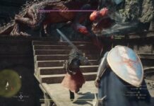 the player charging a dragon in dragon's dogma 2