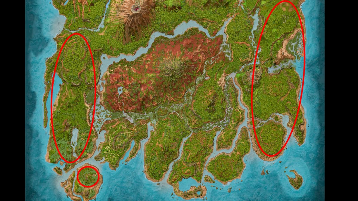 Emplacements de la carte d’apparition de l’île Gigantoraptor.