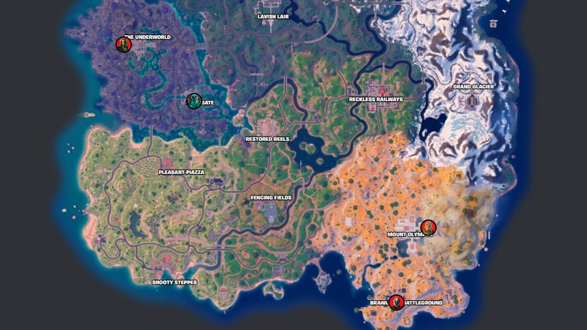 Emplacements des boss Fortnite