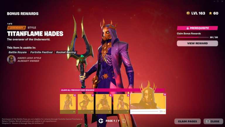 Le skin Titanflame Hades de Fortnite est actuellement impossible à débloquer