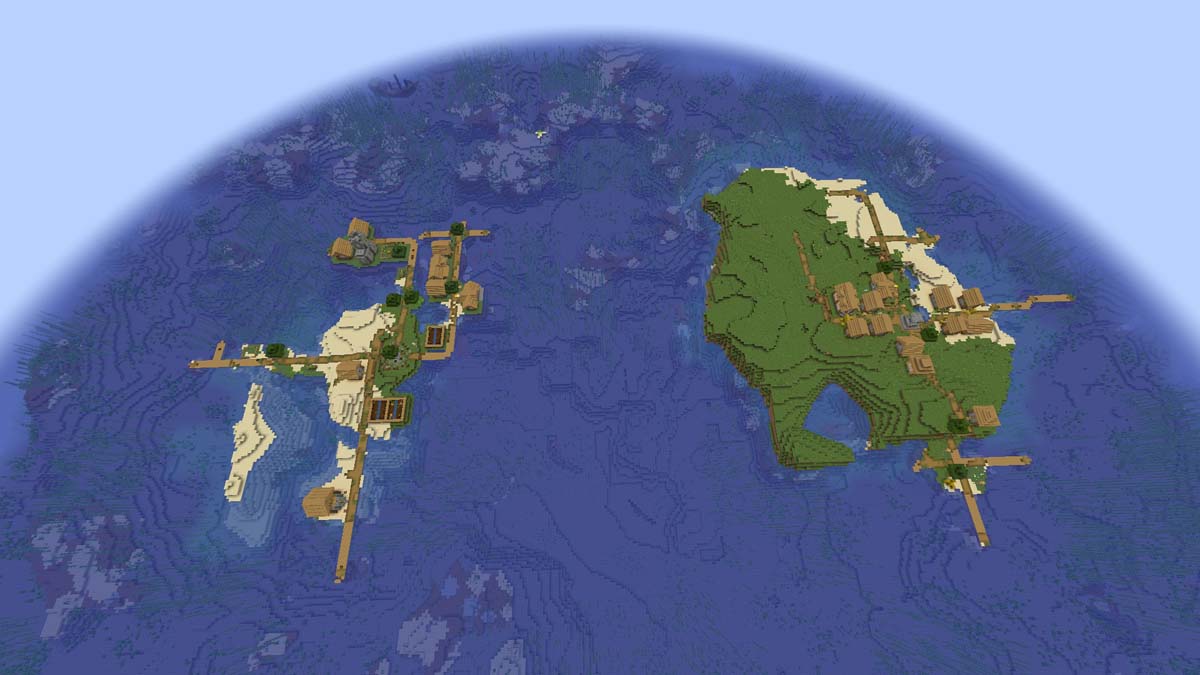 Village à double île dans Minecraft