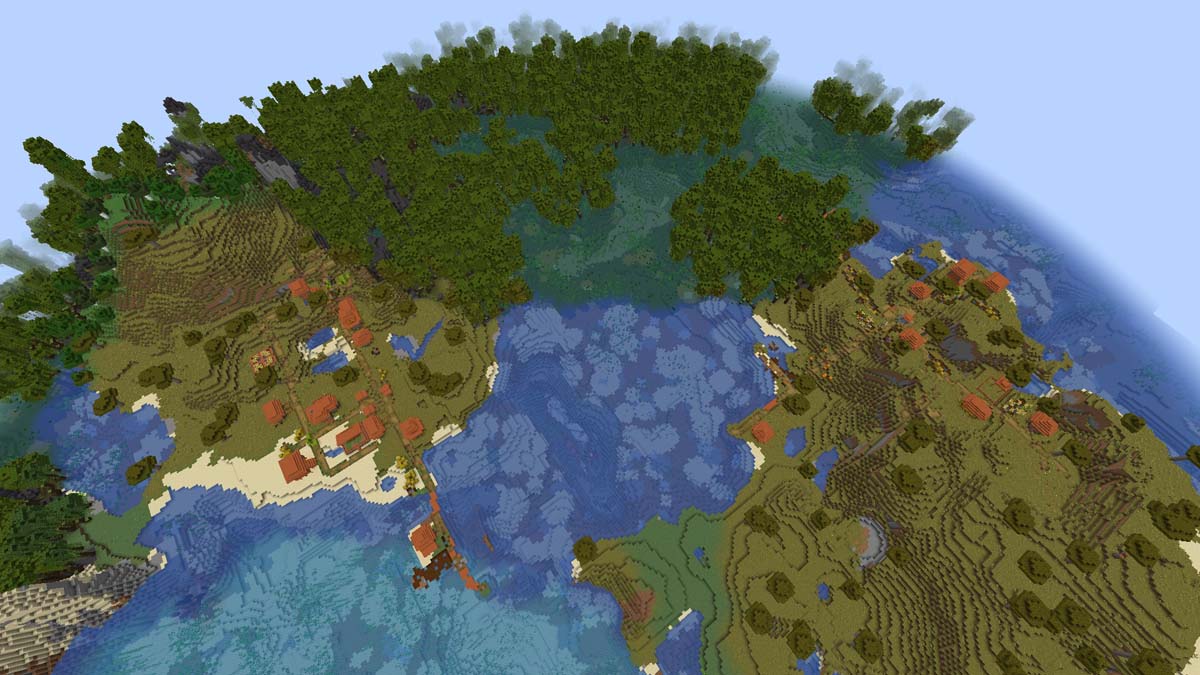 Village d'acacias doubles dans Minecraft