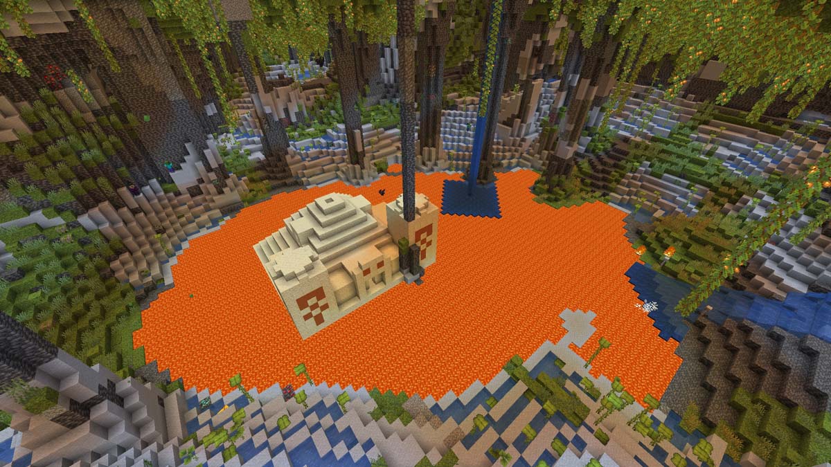 Temple du désert de la piscine de lave dans Minecraft