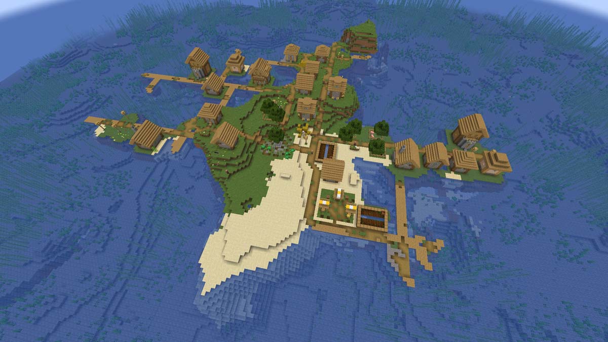 Village insulaire des plaines dans Minecraft