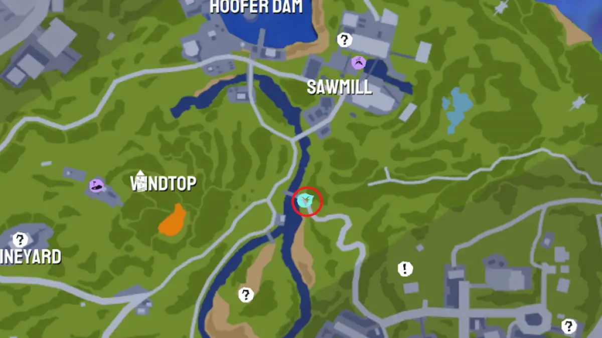 Une capture d'écran de la carte du deuxième emplacement du Treehugger dans Goat Simulator 3
