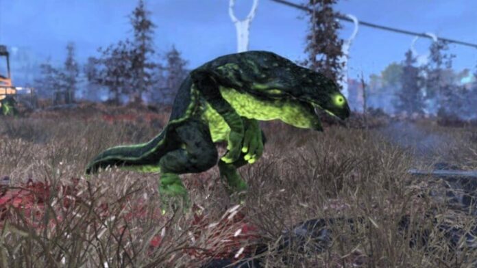 Finding a Gulper in Fallout 76 to complete weekly challenges for S.C.O.R.E. points.