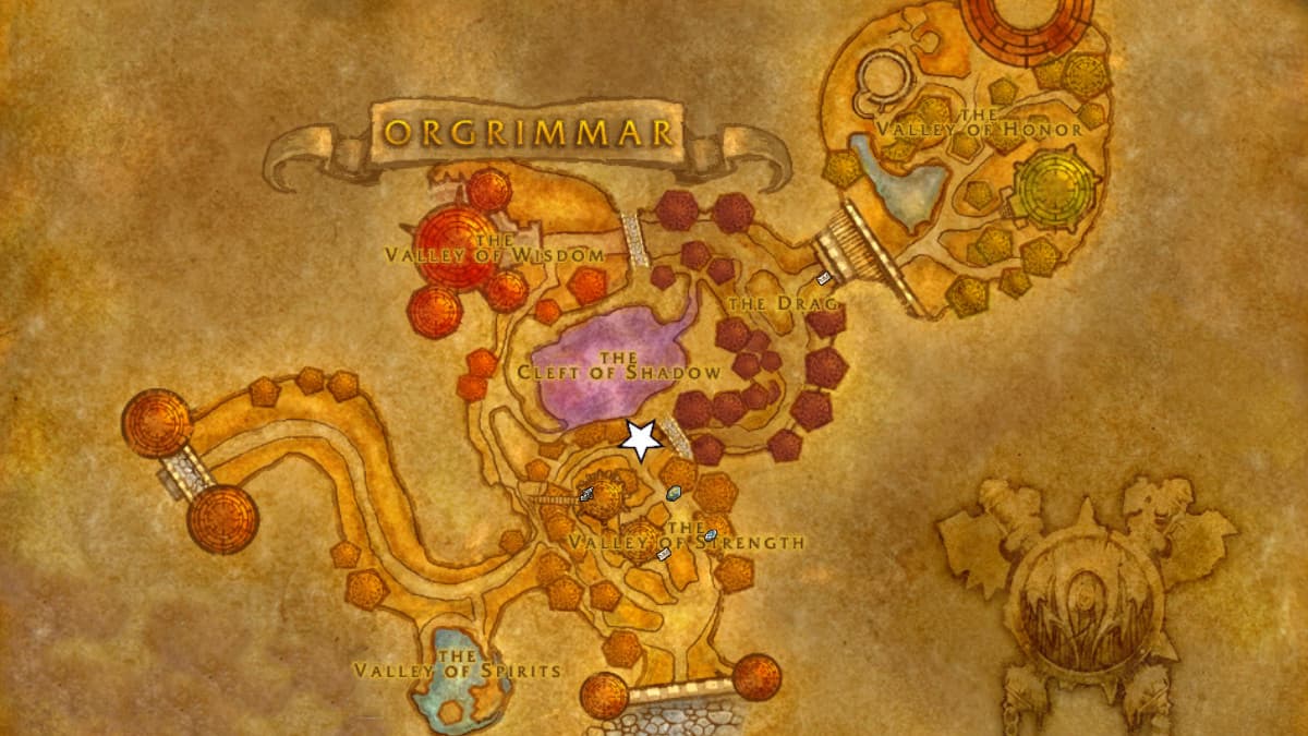 Ceci est une carte de l'endroit où se trouve Grendag Brightbeard à Orgrimmar.