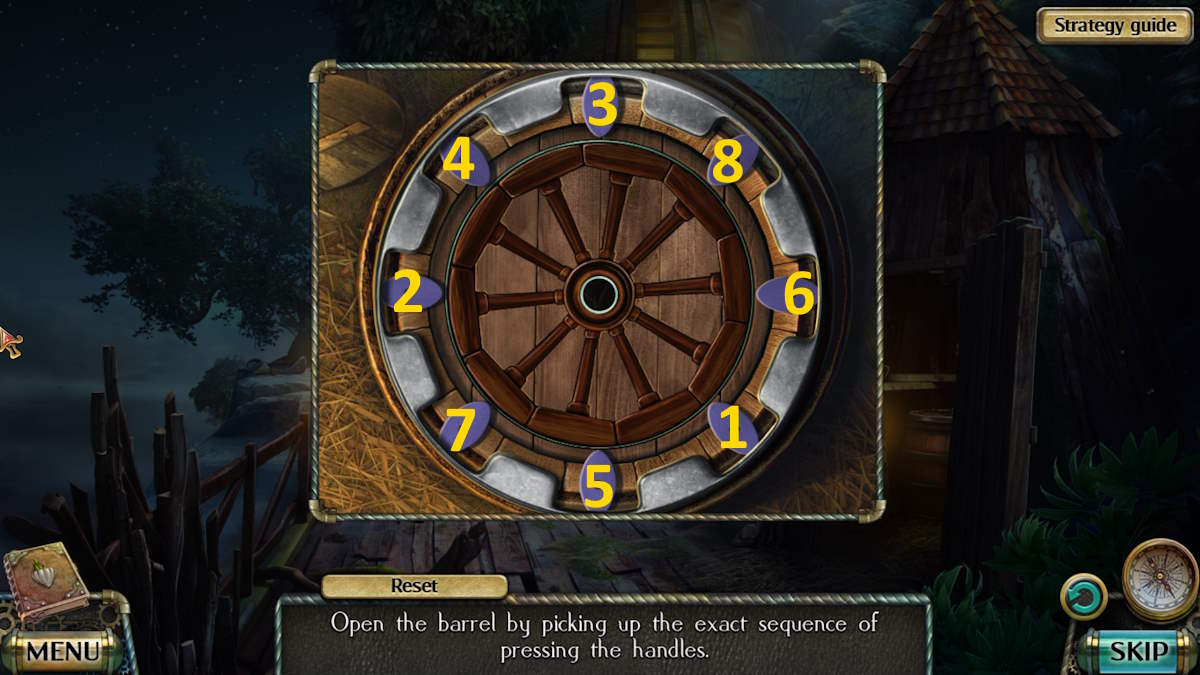 Le puzzle de la roue dans le chapitre bonus Darkness and Flame 4 Enemy in Reflection