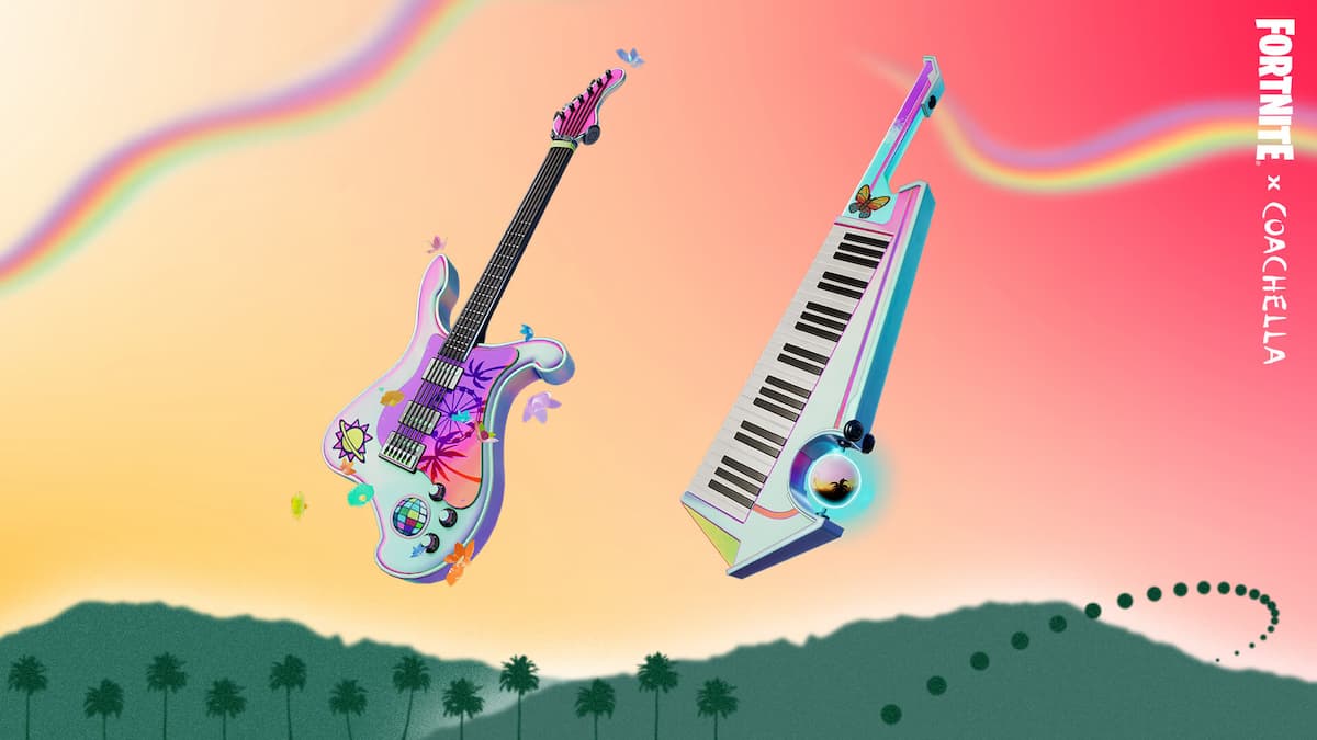 Deux guitares de style Coachella pour le mode festival Fortnite