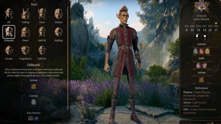 warlock githyanki in baldur's gate 3 character creation