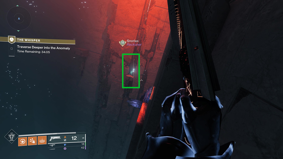 La porte menant à la salle de lancement des Taken dans la mission The Whisper Exotic dans Destiny 2