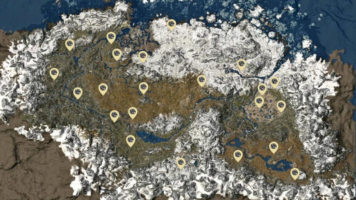 Carte Skyrim de tous les emplacements des monticules de dragon