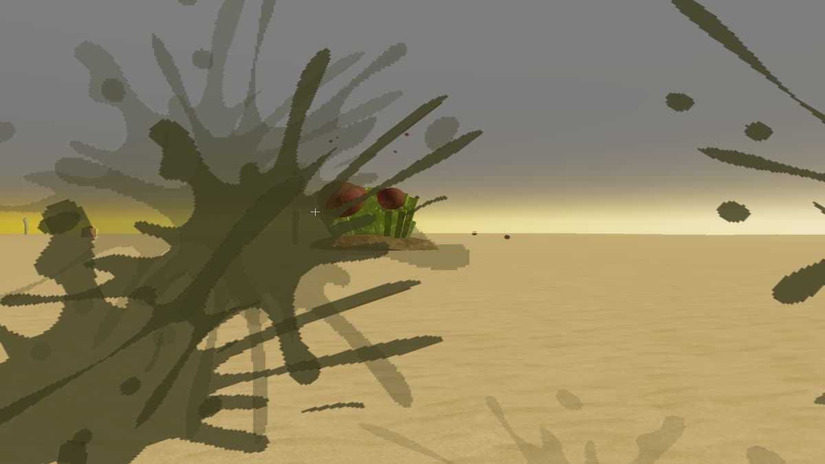 Une image d'un joueur repérant une colline de punaises de sable lors d'un voyage poussiéreux
