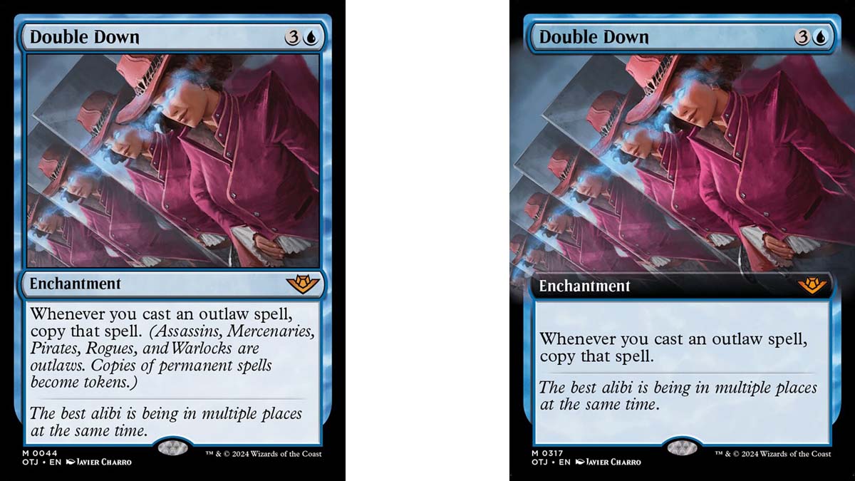 Variantes artistiques de cartes Double Down dans MtG