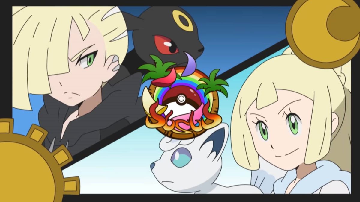 Gladion contre Lillie dans l'anime Pokémon