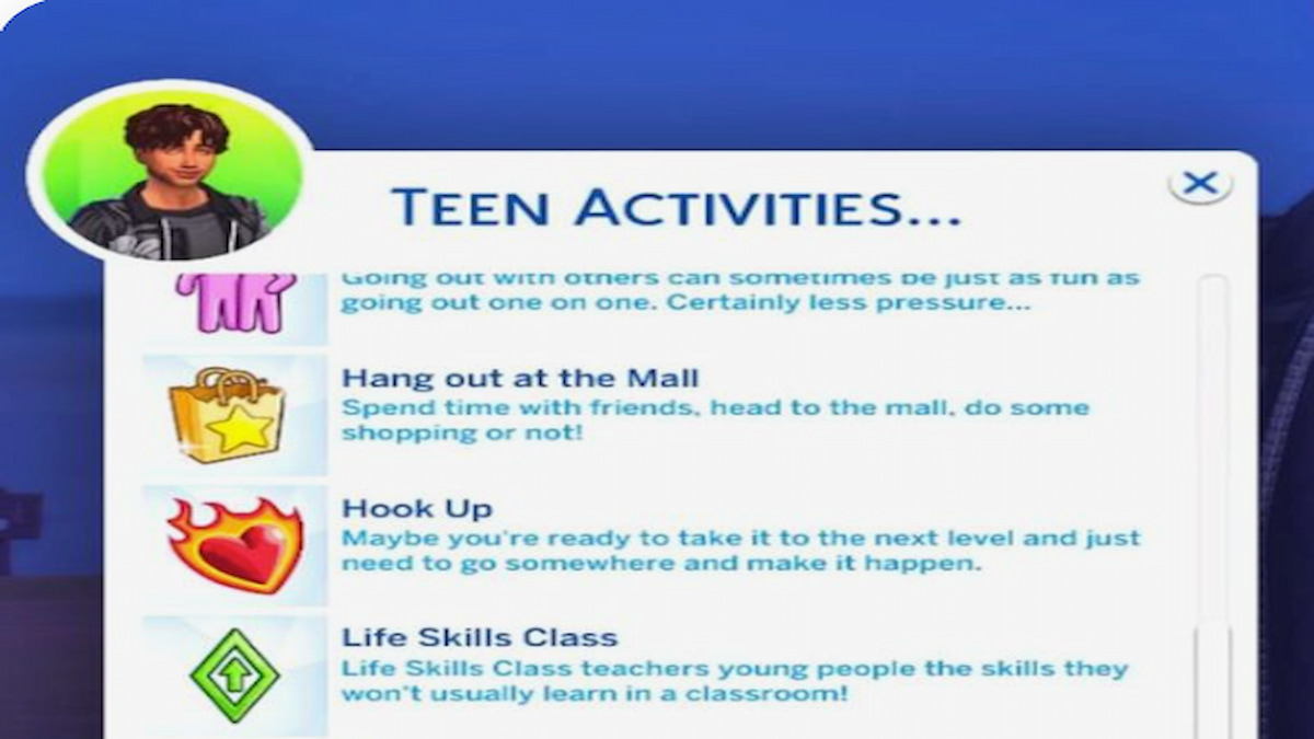 Liste d'activités Sim avec de nouvelles activités à faire 