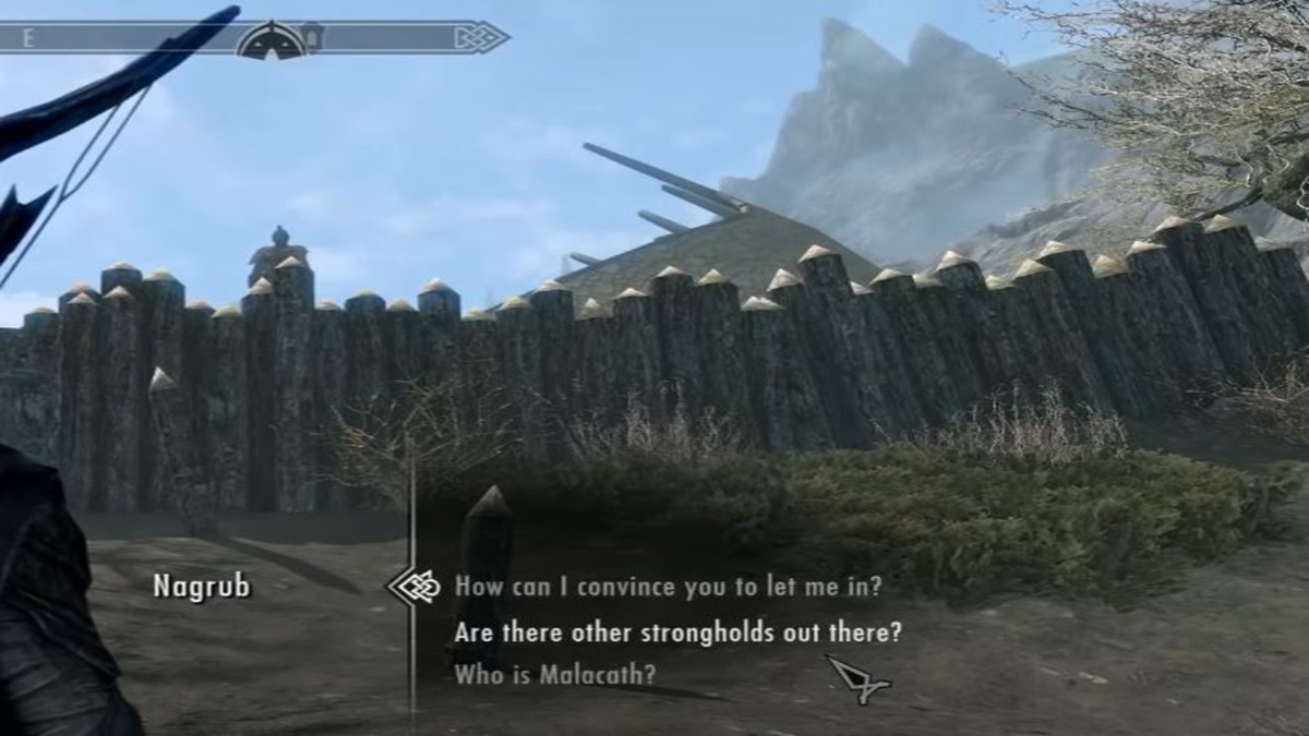parler à un garde orc dans une forteresse orc dans Skyrim