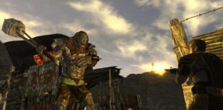 Fighting a monster warrior in Fallout New Vegas