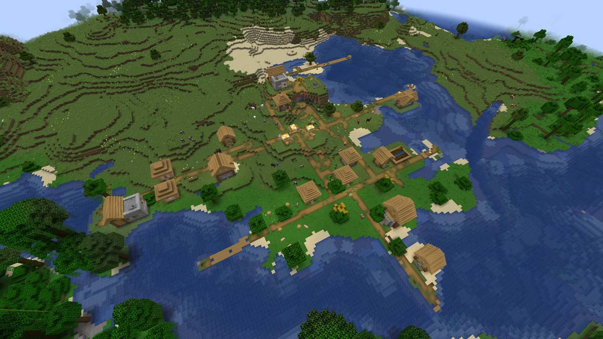 Village avec un double forgeron dans Minecraft