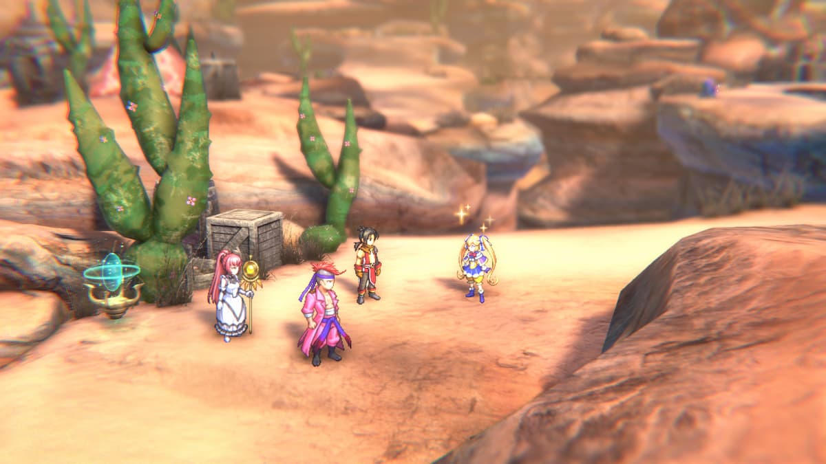 Nowa, Yasuke et Francesca rencontrent Mellore dans une zone désertique