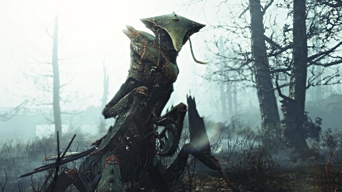 Fallout 4, un Fog Crawler sur l'île des Monts Déserts dans le DLC