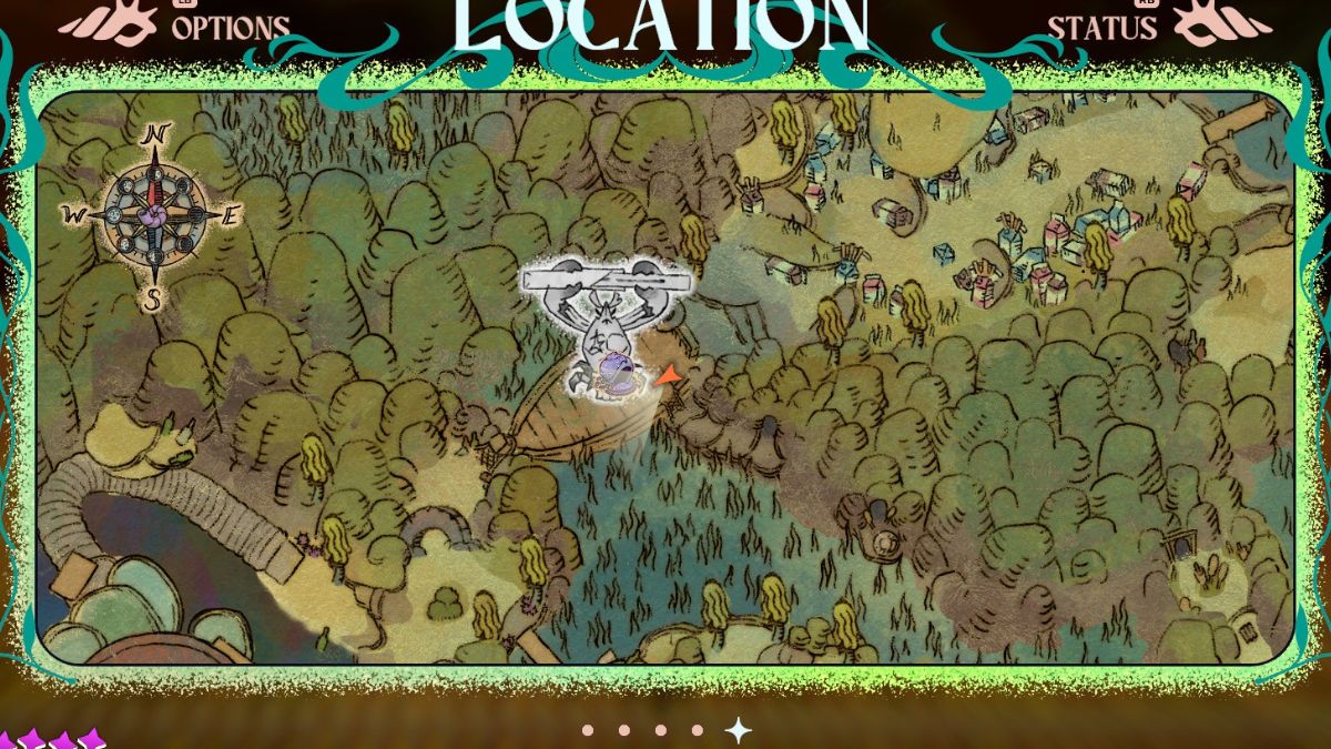 Carte montrant l'emplacement de Heikea, un boss dans Another Crab's Treasure
