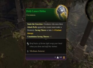 holy lance helmet description in bg3