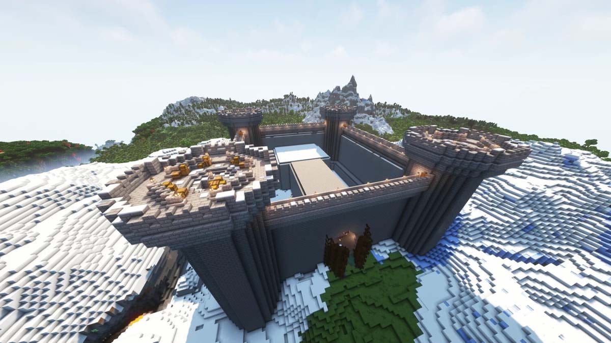 Conception de château carré dans Minecraft