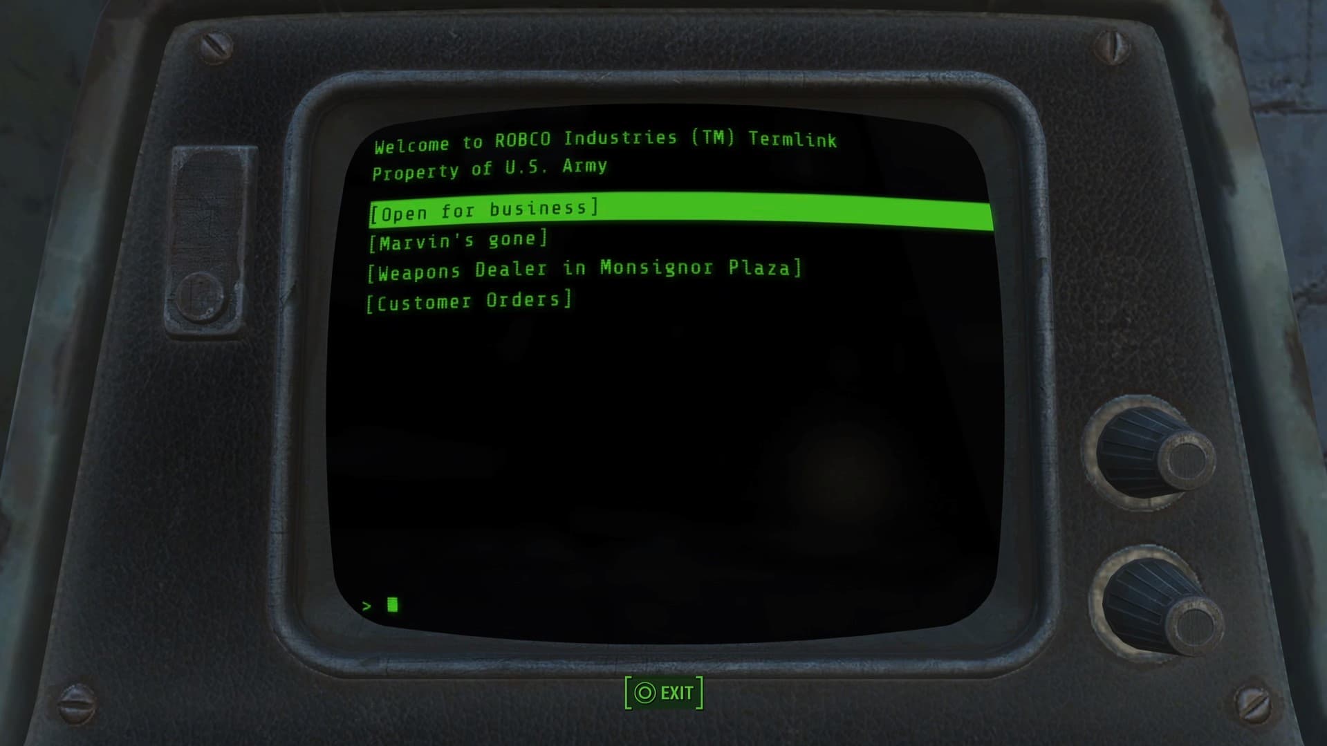 le terminal avec lequel vous devez interagir dans la quête When Pigs Fly de Fallout 4