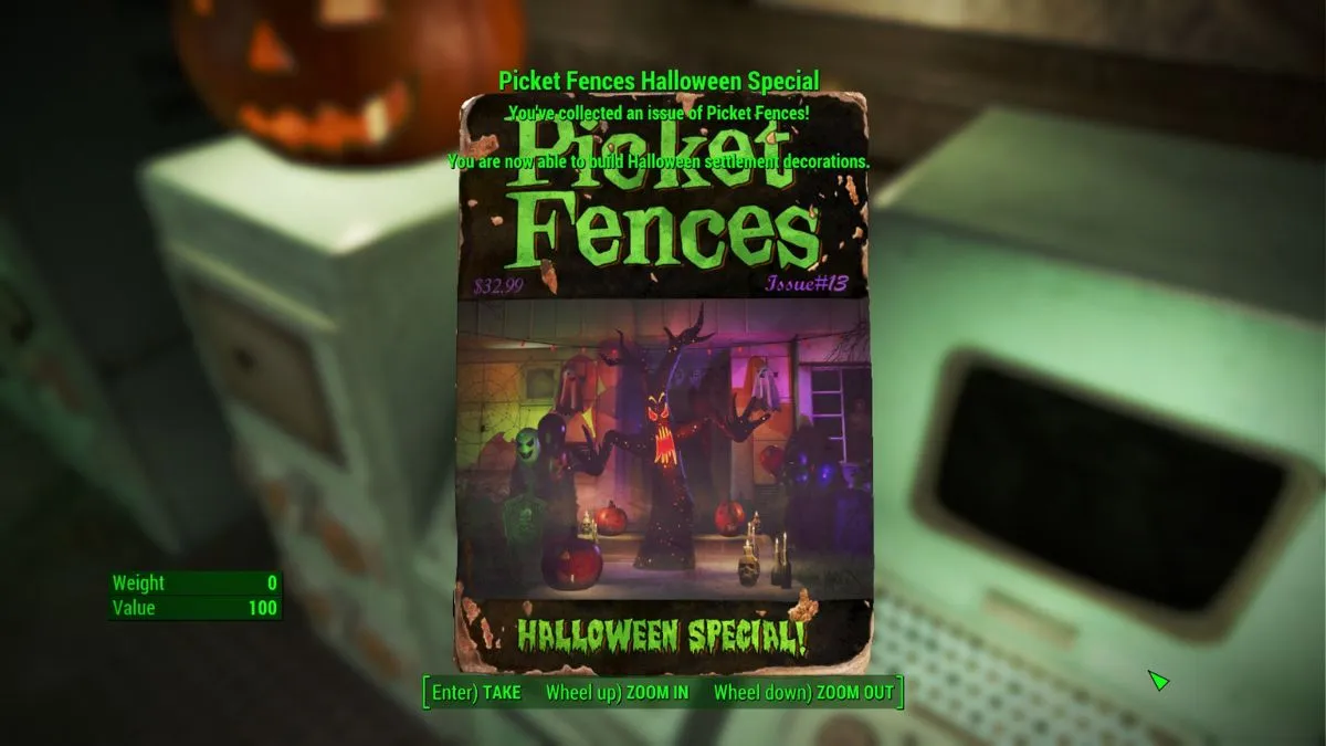 Une photo d'un joueur récupérant le numéro 13 de "Picket Fences", le spécial Halloween.