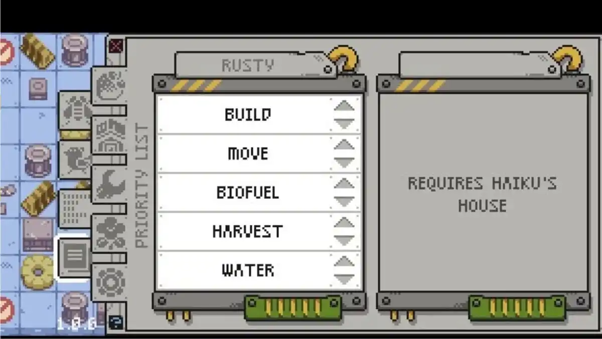 Les priorités des tâches de Rusty dans Rusty's Retirement.