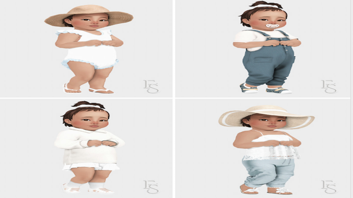 Quatre styles de nourrissons différents modélisés