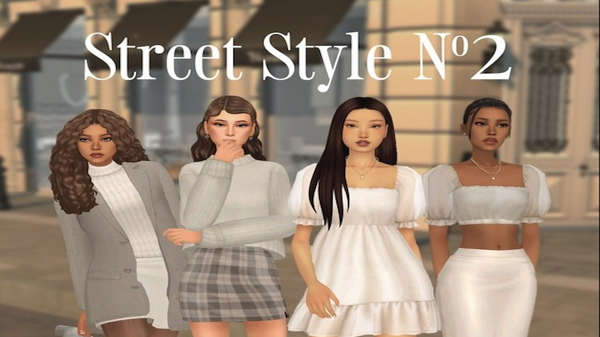 Quatre modèles de simulation portant des tenues Street Style