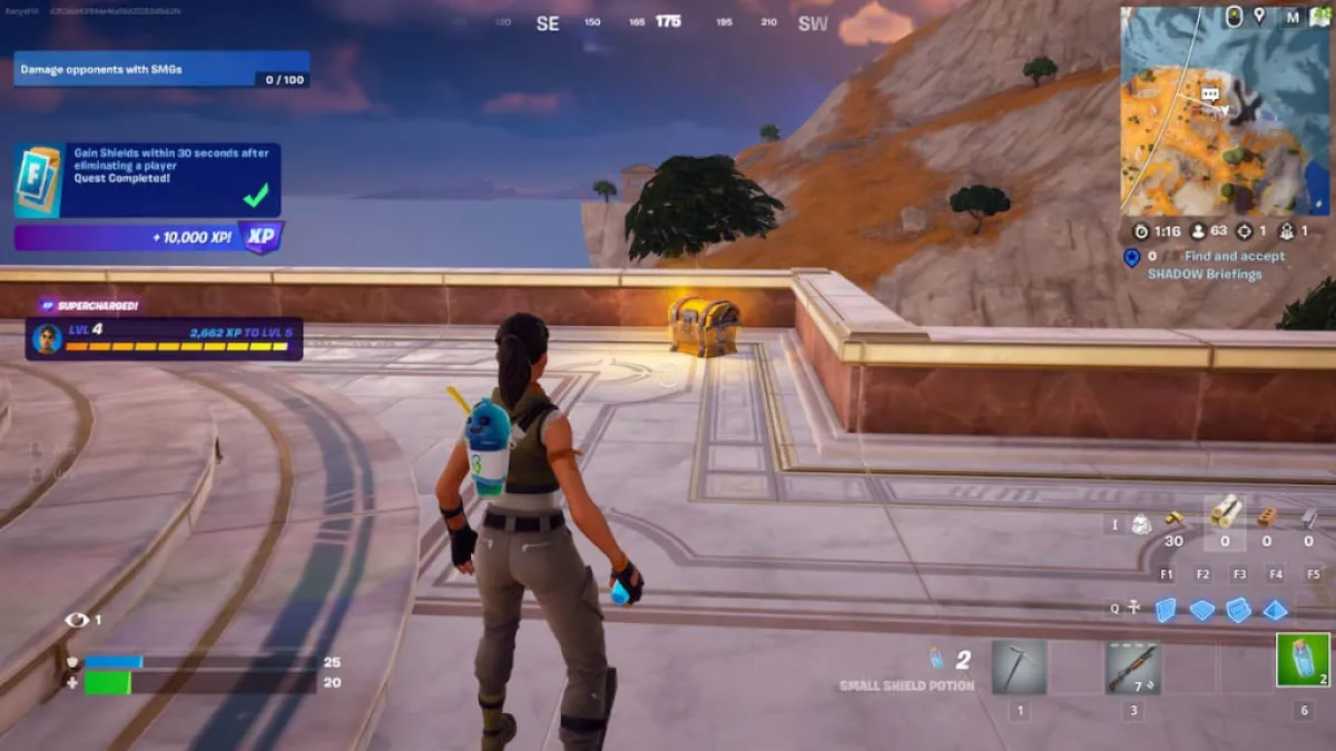 Un coffre au trésor dans le temple du sommet de Fortntie