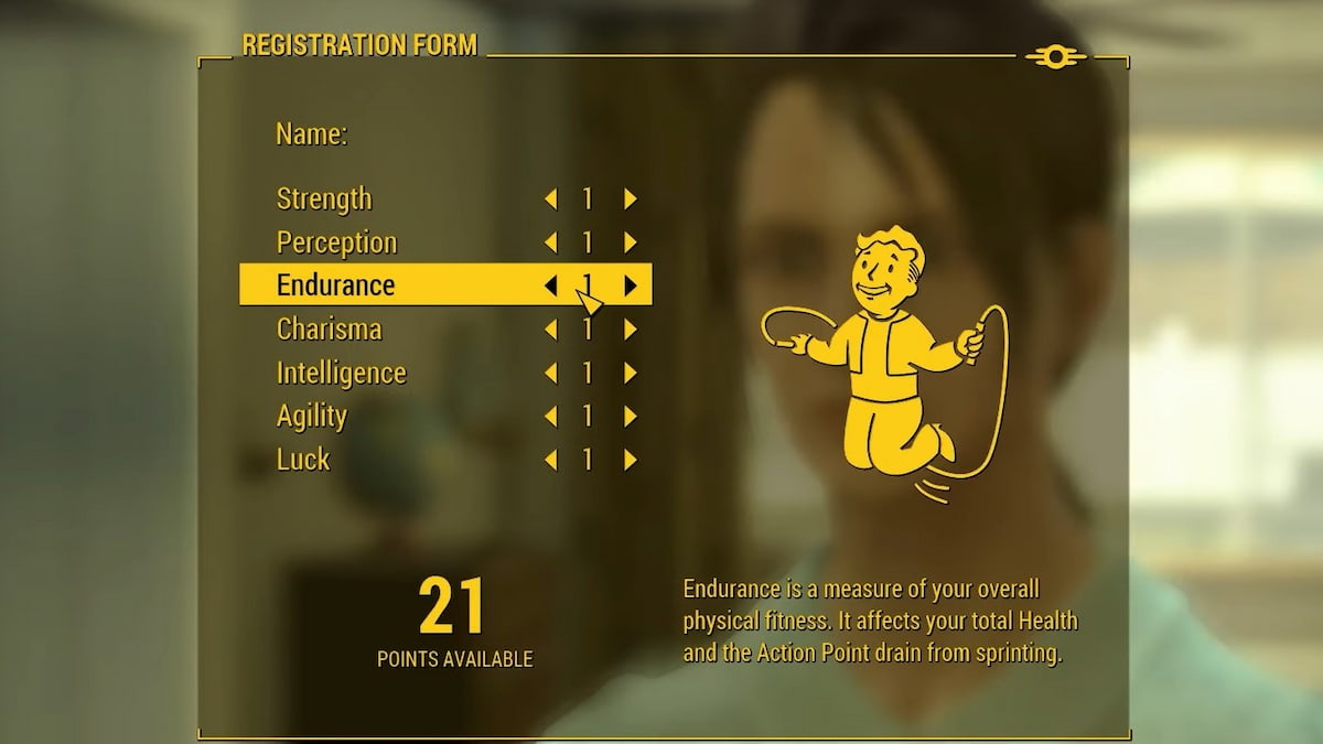 Menu de statistiques SPÉCIAL de Fallout 4