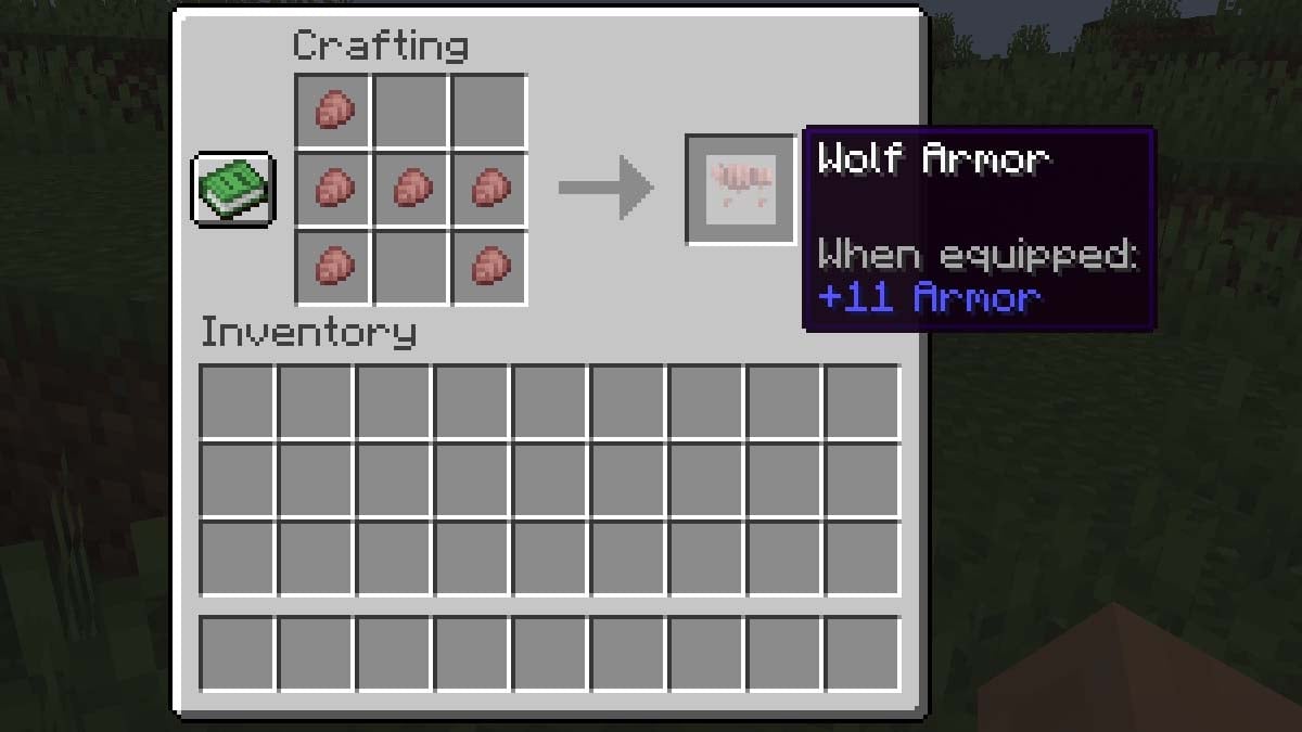 Recette de fabrication d'armure de loup dans Minecraft