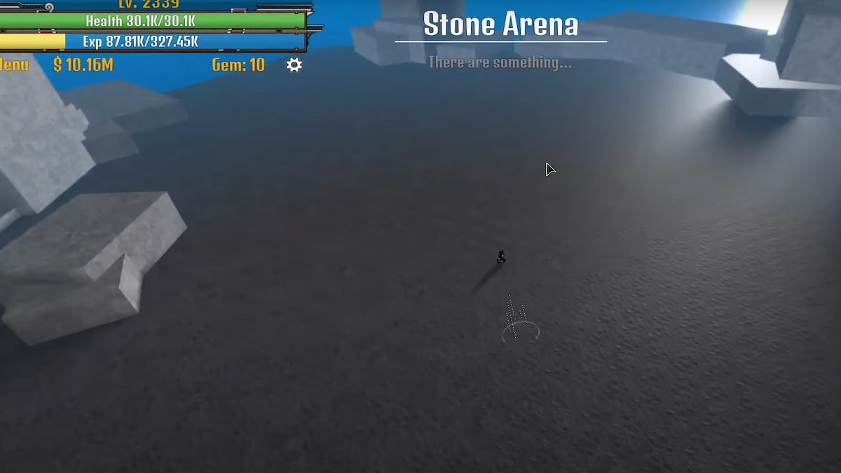 Un joueur debout dans la Stone Arena dans King Legacy
