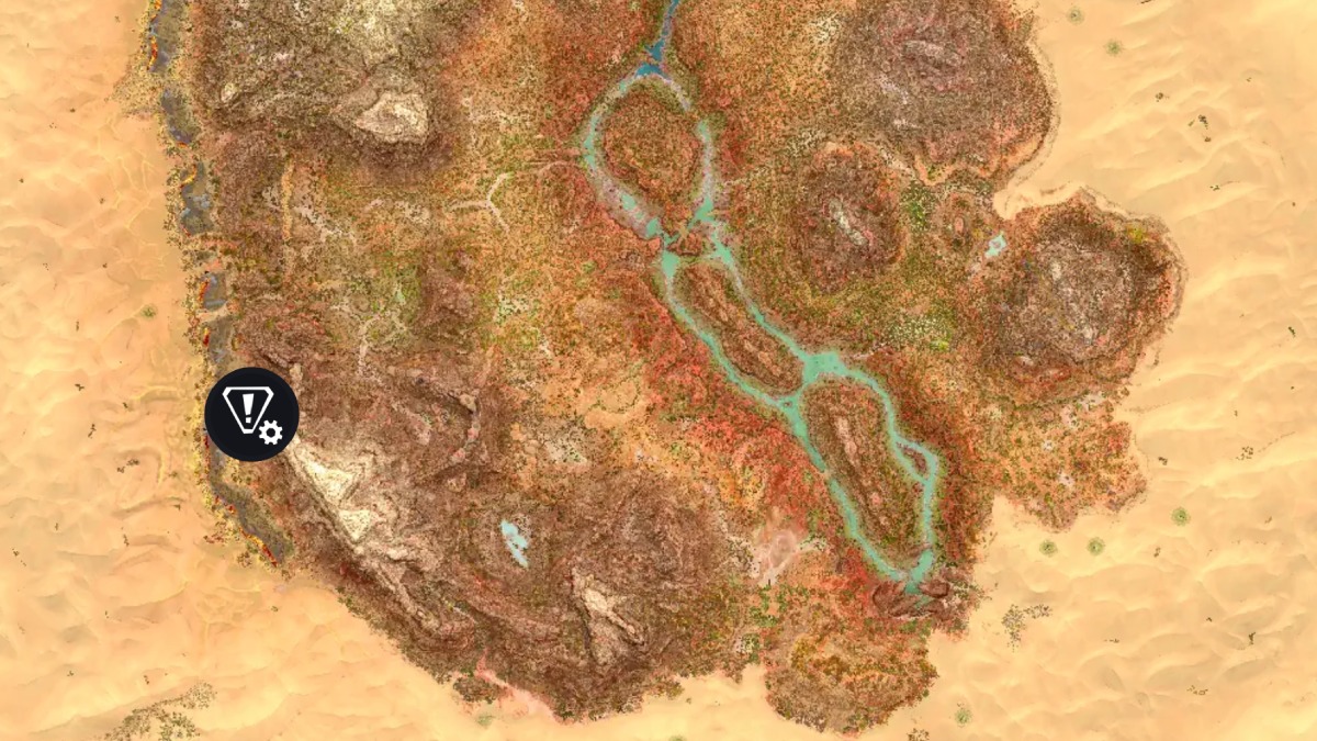 Emplacement de la grotte de lave indiqué sur la carte Ark Scorched Earth