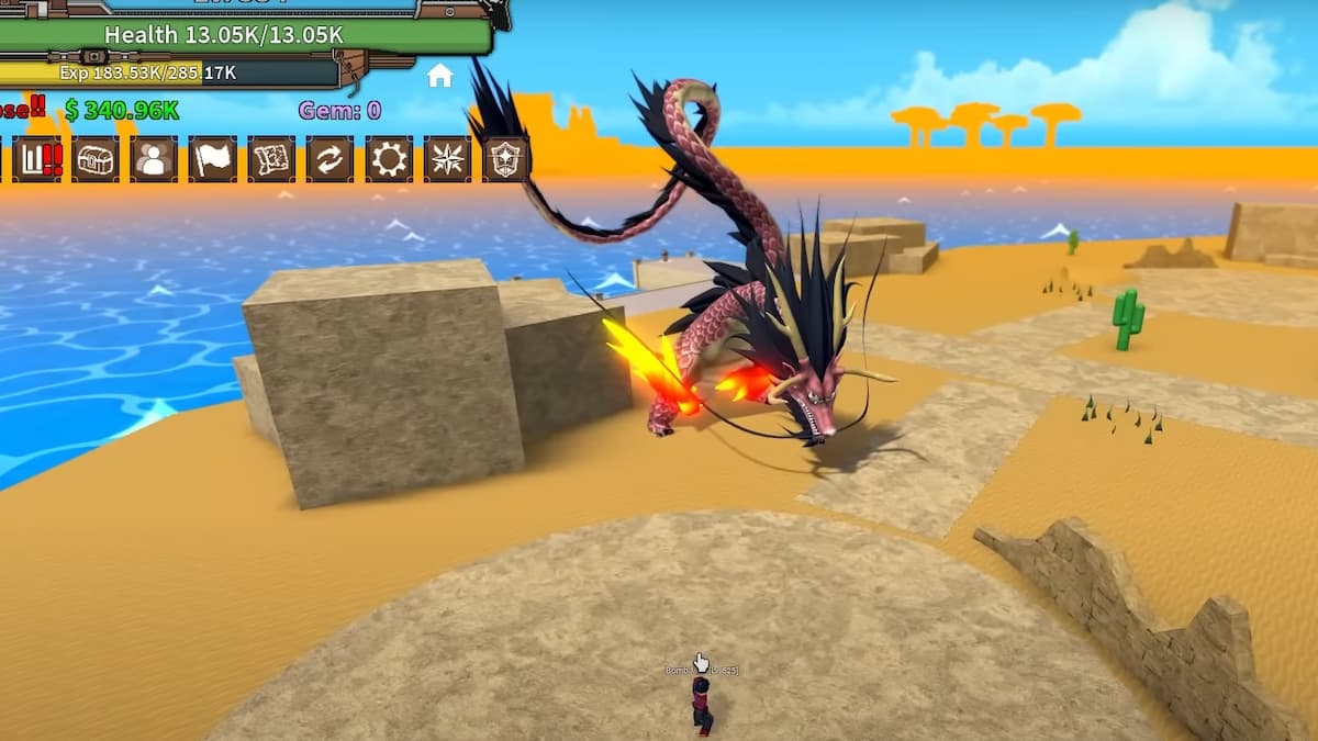 Un joueur utilisant le fruit du dragon dans King Legacy