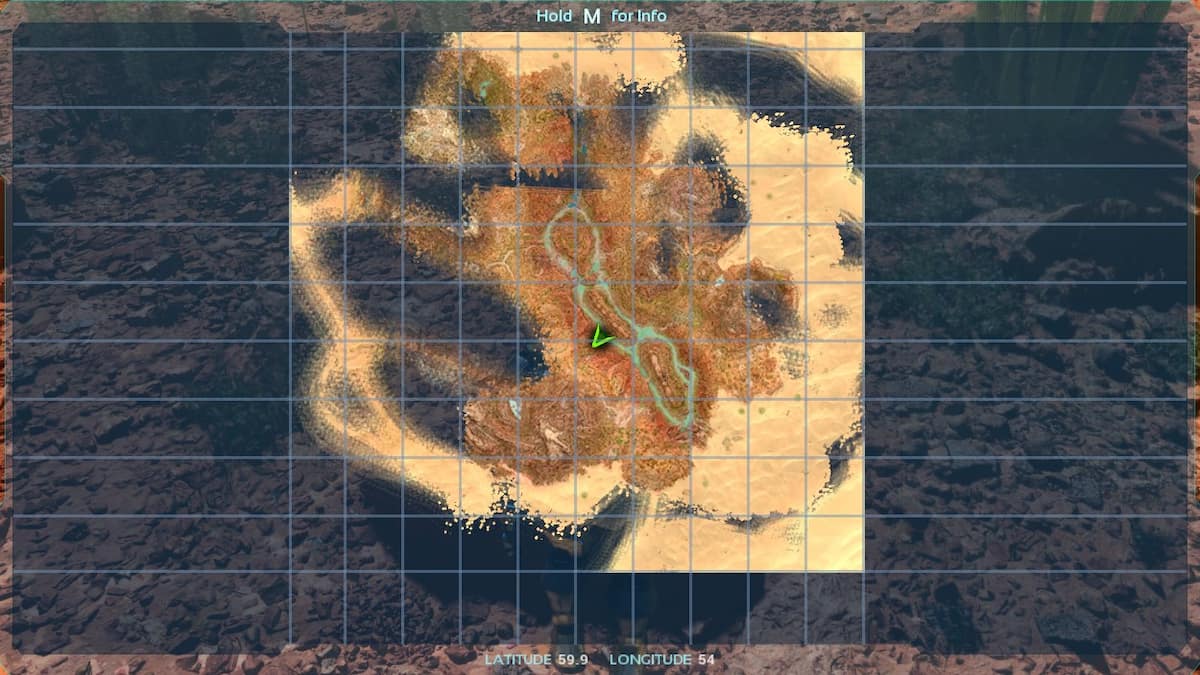 Coordonnées de la carte jusqu'à la première base de départ dans ARK Survival Ascended Scorched Earth