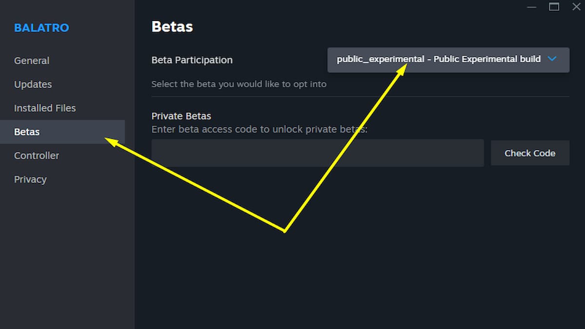 Comment installer la version bêta de Balatro sur Steam