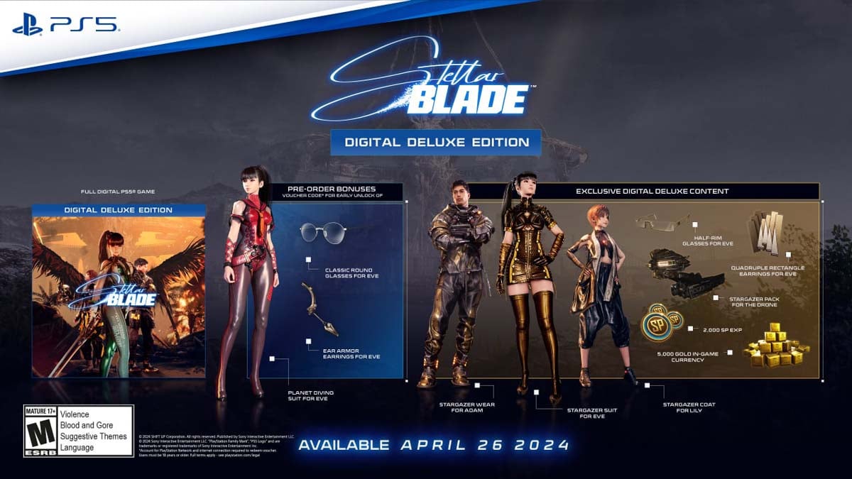 Dépliant officiel de Stellar Blade Deluxe Edition