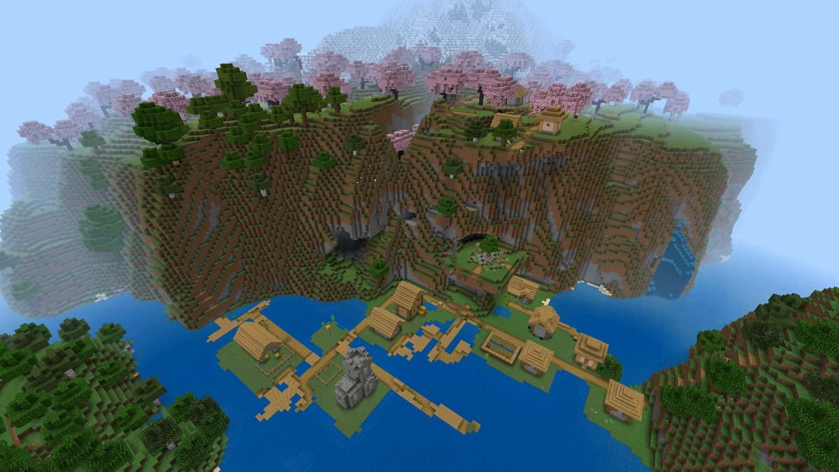 Village de cerisiers dans Minecraft