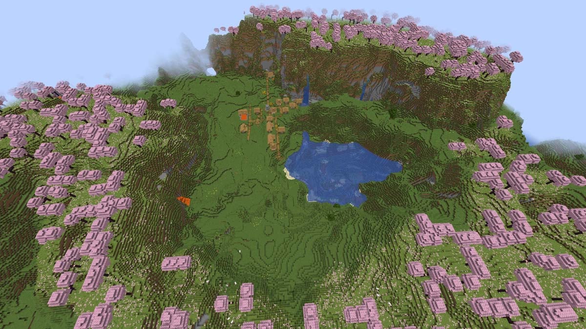 Village de cerisiers dans Minecraft