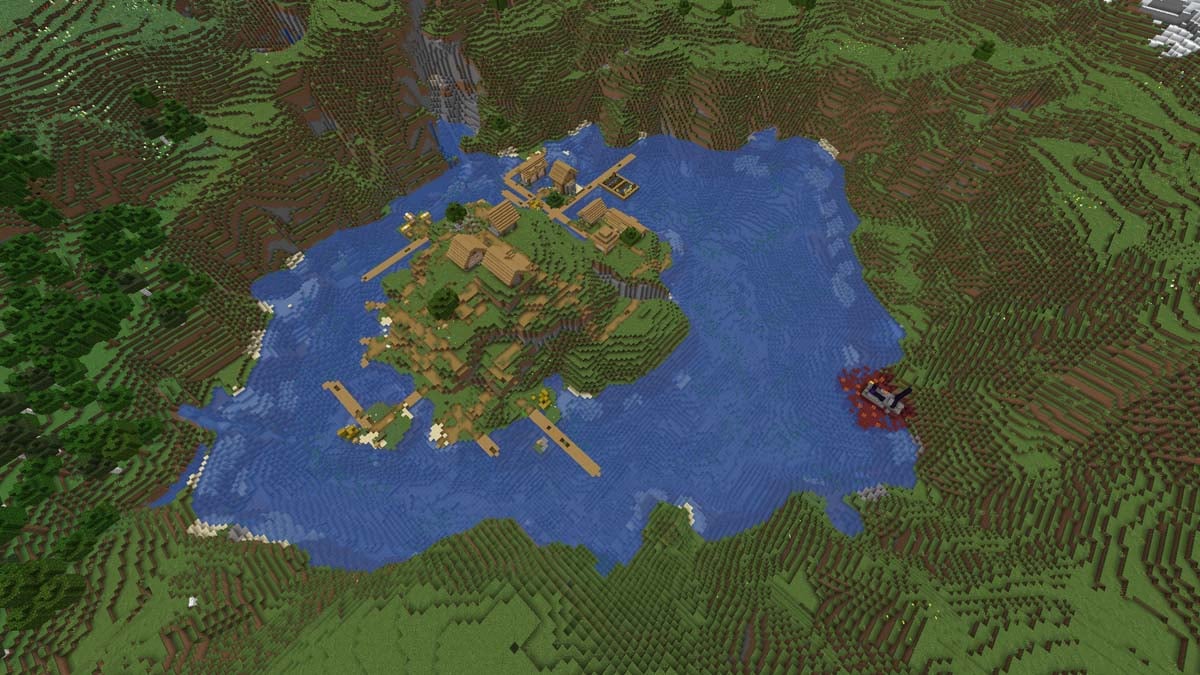 Village lacustre dans Minecraft