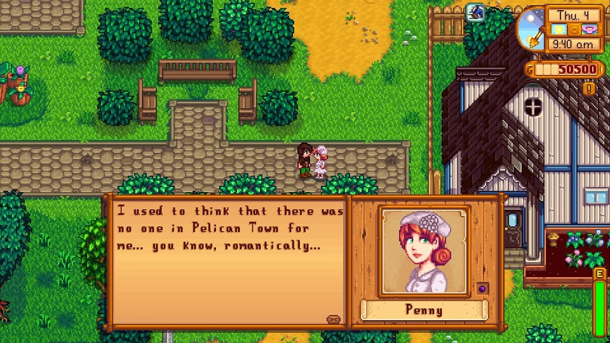 Nouveau dialogue Penny dans Stardew Valley