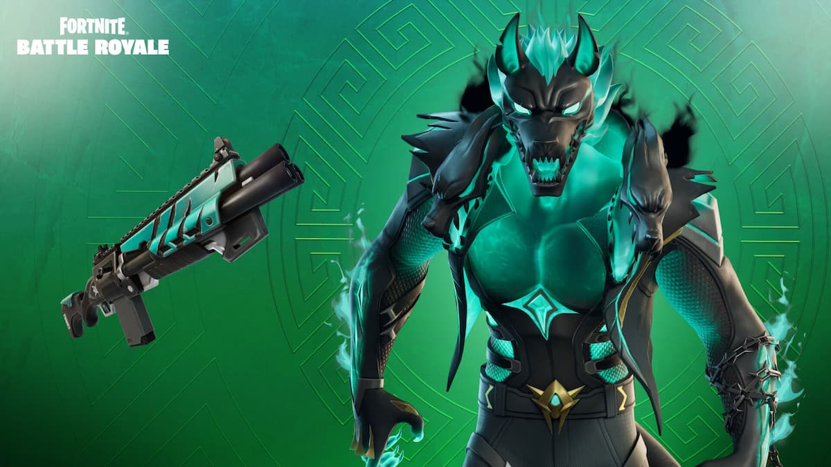 Fusil de gardien de Cerberus et personnage de Fortnite