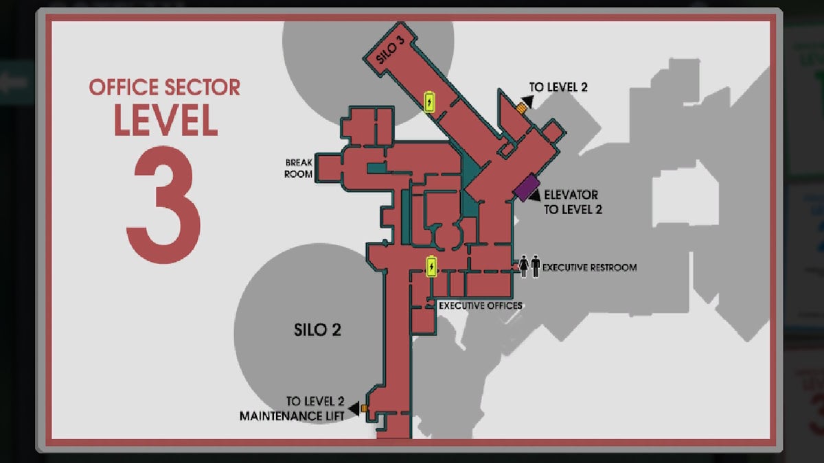 La carte du troisième étage d’Abiotic Factor.