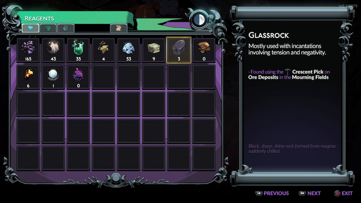 La quantité de Glassrock que les joueurs peuvent extraire d'un gisement de Glassrock dans Hades 2