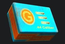 A box of .44 caliber ammo in Fallout 4.